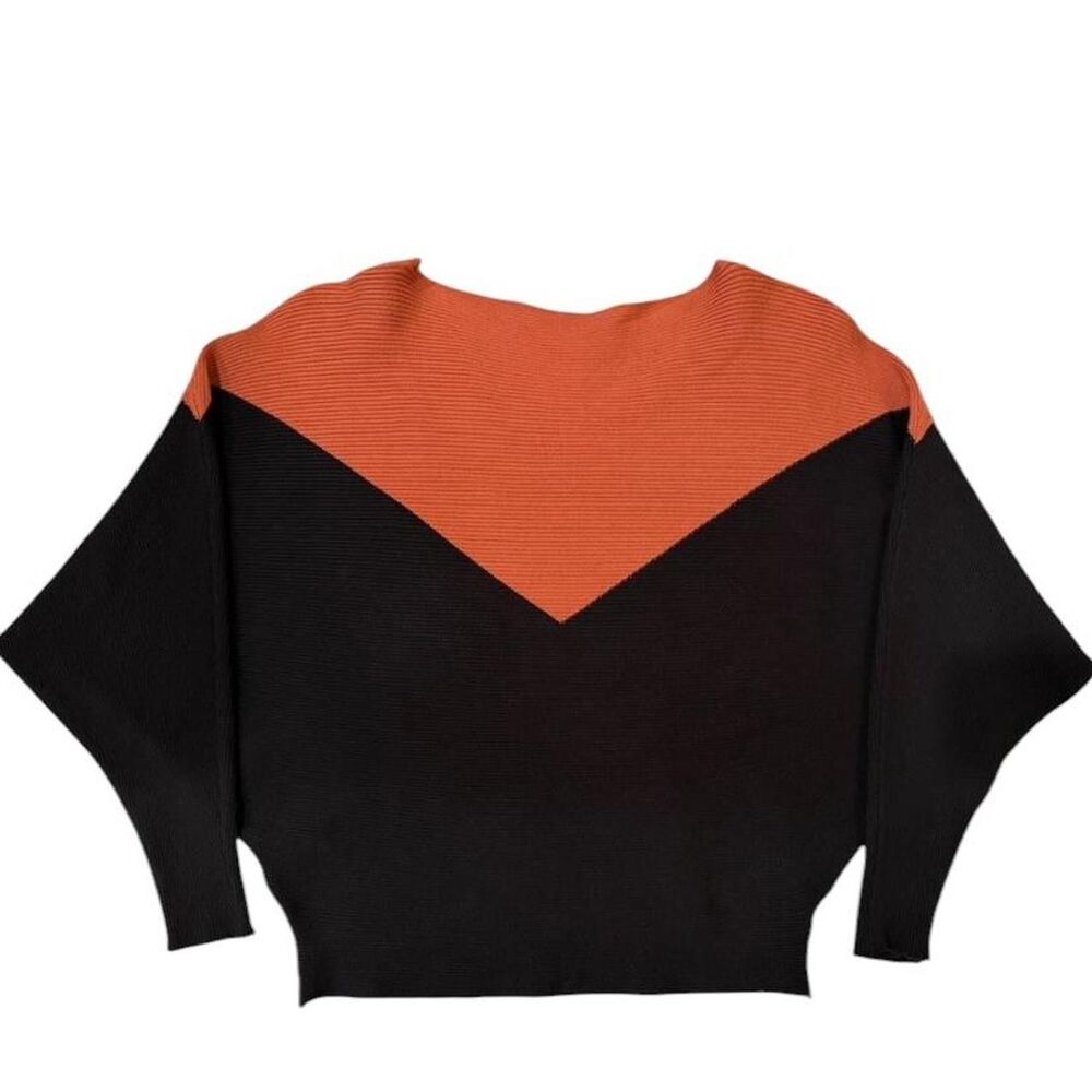orange and black sweater